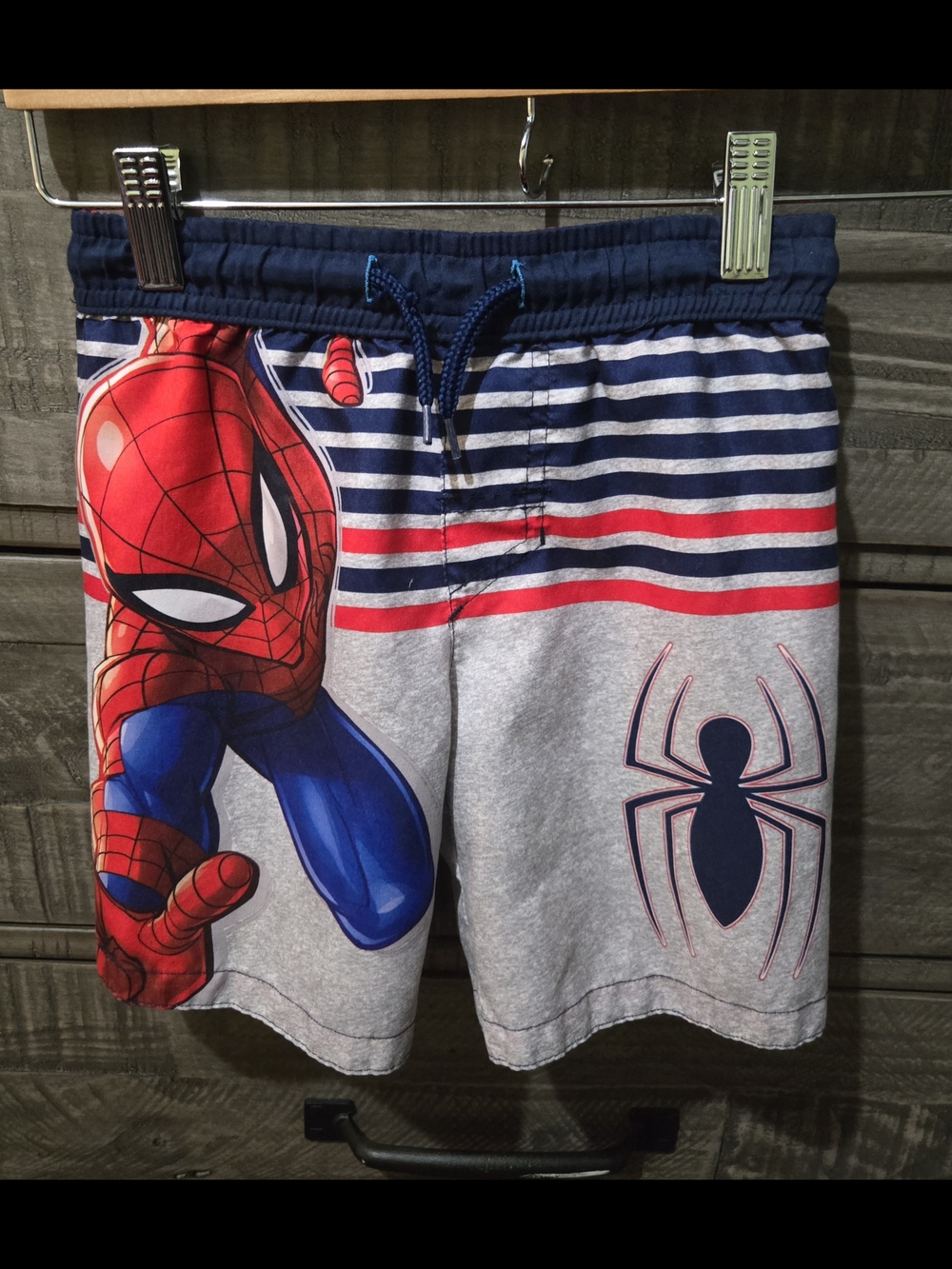Marvel Spider-Man Boys Swim Trunks Shorts Gray Blue Red XS Superhero Beach Pool